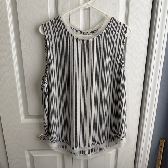Who What Wear Tops - Who What Wear black white striped tank size XXL